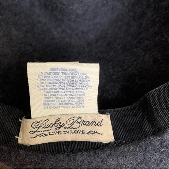 Lucky Brand Charcoal Grey Banded 100% Wool Fedora Medium NWOT - Picture 7 of 8